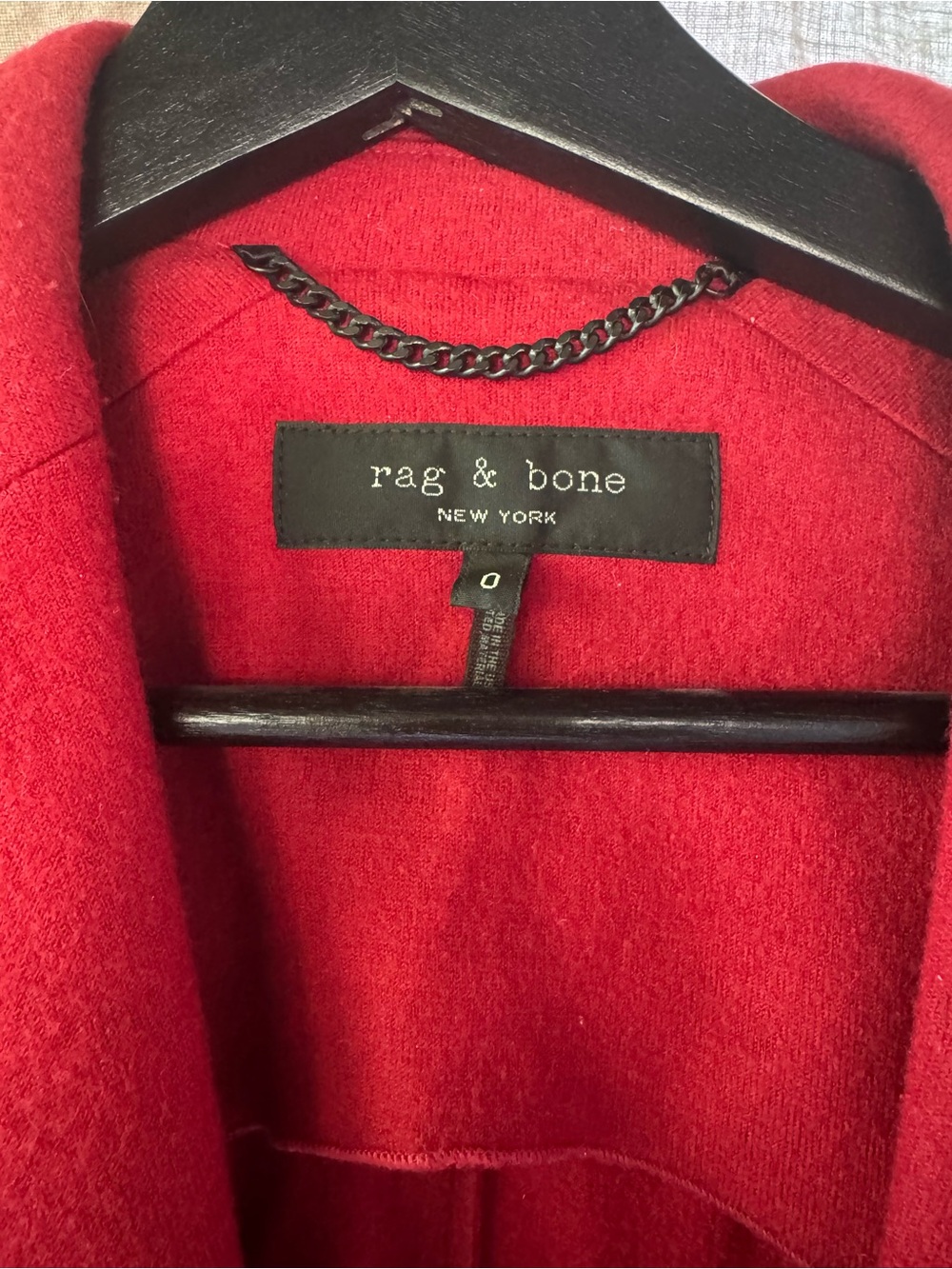 rag & bone Red Single-Button Wool Blazer - Picture 2 of 3